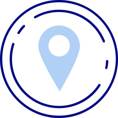 Konum Satırı Çember Vektör Simgesi Tasarımı