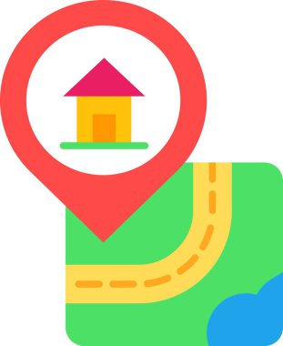 konum navigasyon haritası simgesi, izometrik biçim