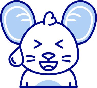 Hayvan yüzlü şirin simge - taslak biçiminde