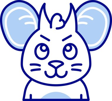 Sevimli tavşan ikonu. çocuk tasarımı için karikatür hayvan vektör çizimi