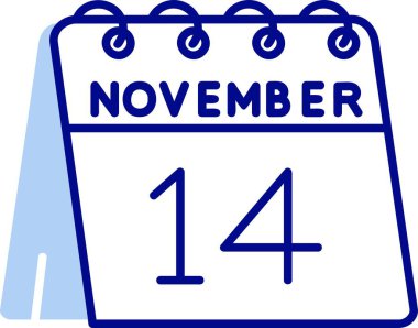 14 Aralık tarihli takvim, vektör illüstrasyonu