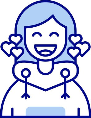 Kadın avatar ikonu. vektör illüstrasyonu