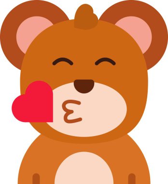 Yürekli ayı, illüstrasyon, beyaz arka planda vektör.