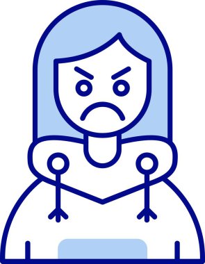 kızgın kadın simgesi renk ana hatları biçimi