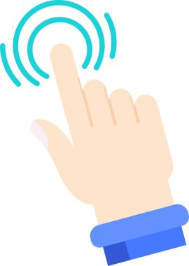 Parmak dokunuşu ikonu. çizgi parmak dokunuşu jest vektör rengi düz izole