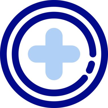 Tıbbi bakım vektör ikonu. biçim düz sembol, kobalt rengi, yuvarlak açılar, beyaz arkaplan