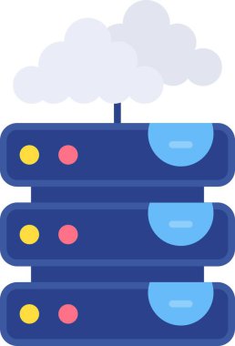 Bulut hesaplama sunucusu, düz tasarım sunucu simgesi