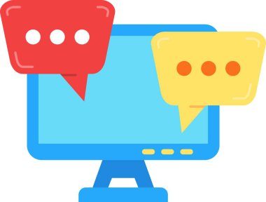 Sohbet mesajı simgesi. beyaz üzerinde izole edilmiş hat sohbet mesajı vektör rengi