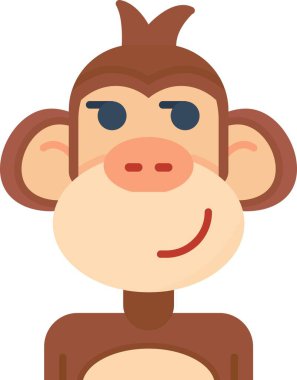 Sevimli maymun, illüstrasyon, beyaz arka plan vektör