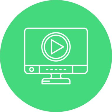 güzel bilgisayar monitörü vektör çizgisi simgesi