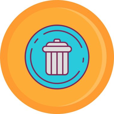 Çöp kutusu simgesi, vektör illüstrasyonu