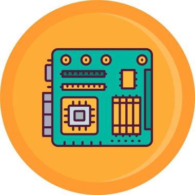 çip işlemci simgesi. taslak işlemci çipi işlemci vektör simgesi rengi düz izole