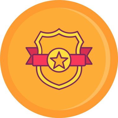 Rozet rozet simgesi doldurulmuş - taslak biçimi