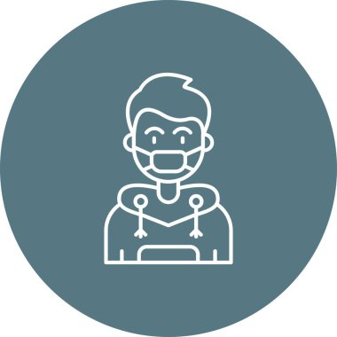 Benzersiz erkek vektör çizgisi simgesi