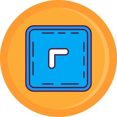 Mavi ve beyaz bir ikonun vektör illüstrasyonu