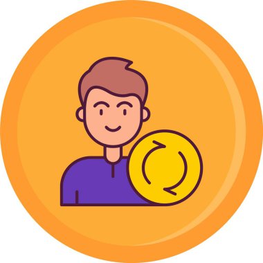 Bozuk parası olan bir adamın vektör çizimi