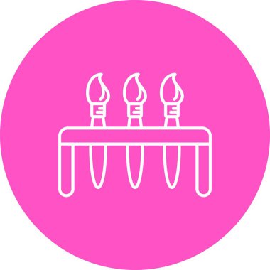 Benzersiz Mum Vektörü Kabartma Simgesi