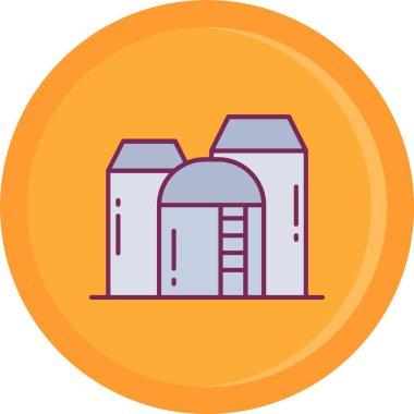 Bir fabrika simgesinin vektör illüstrasyonu