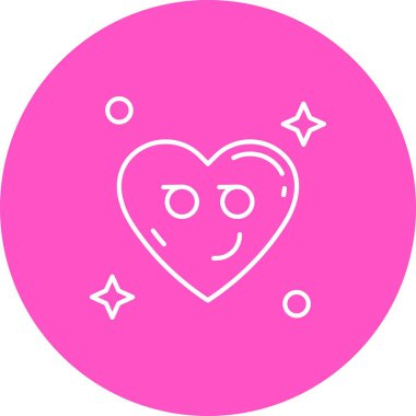 güzel kalp vektör çizgisi simgesi