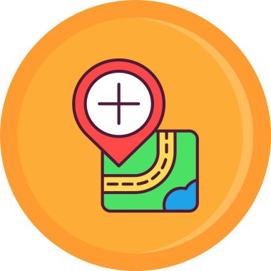 gps navigasyon haritası simgesi, izometrik biçim