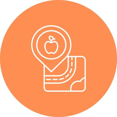 güzel elma meyve çizgisi vektör simgesi