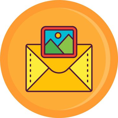 Zarf mektup ikonu. ana hat harf ileti ileti vektör rengi düz izole