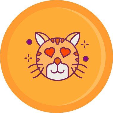 Kedi. Web simgesi basit illüstrasyon