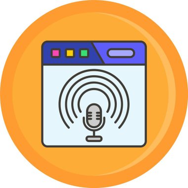 Konuşmacı. Web simgesi basit illüstrasyon