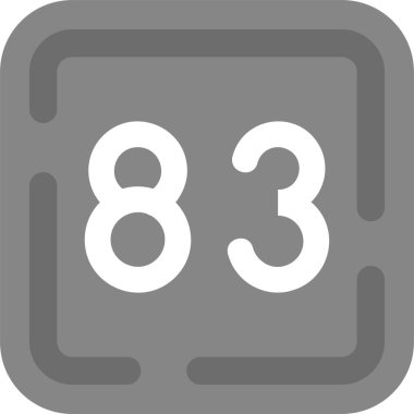 8 numaralı kabartma simgesi. Bu yuvarlak düz sembol, beyaz arkaplanda koyu gri renkli gri renklerle çizilir..