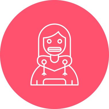 güzel kadın vektör çizgisi simgesi