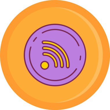 Wifi simgesi renk çizgisi vektörü. wifi