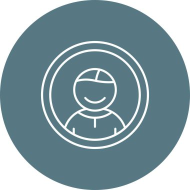 Bebek çizgisi vektör simgesi olan eşsiz bir kadın.