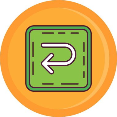 Ok yönü simgesi. Ana hatlı vektör çizimi. Web ve mobil için yön sembolü