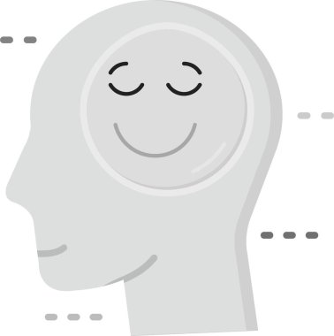 Düşünen baş simgesi, basit tasarım