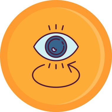 Gözlü ikon. göz vektör simgesinin göz çizgisi rengi düz izole