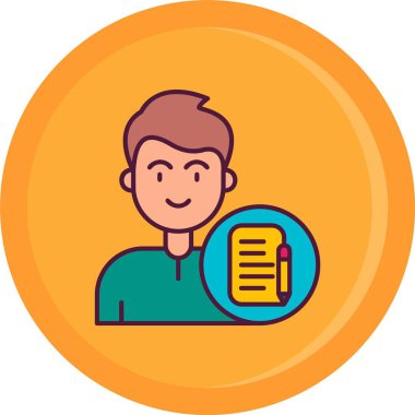 Öğrenci simgesi, vektör illüstrasyonu basit tasarım