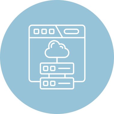 bulut hesaplama simgesi, vektör illüstrasyonu