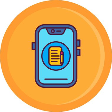 Akıllı telefon aygıtı simgesi renk ana hatları vektörü