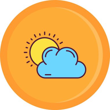 Hava tahmini güneş ikonu, vektör illüstrasyonu