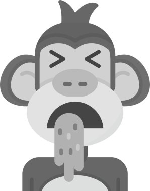 beyaz arkaplan, vektör, illüstrasyon üzerinde izole edilmiş maymun düz simgesi