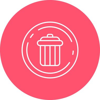 Benzersiz çöp kutusu vektör çizgisi simgesi