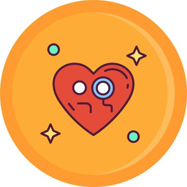 Göz simgesi olan kalp. vektör illüstrasyonu