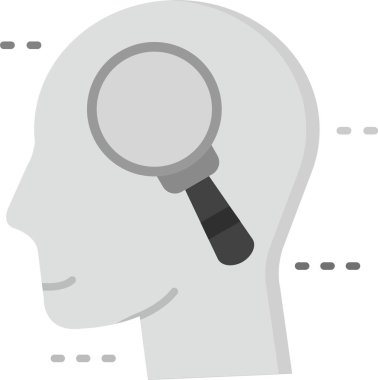 Büyüteçle insan kafasının vektör çizimi.