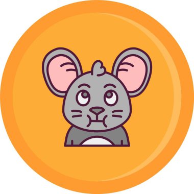 Bozuk para simgesi olan fare, çizgi film biçimi