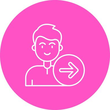 ok çizgisi vektör simgesine sahip güzel adam