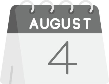 Ağustos 5 - Takvim simgesi - Takvim vektörü illüstrasyonu