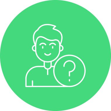 Benzersiz soru adam vektör çizgisi simgesi