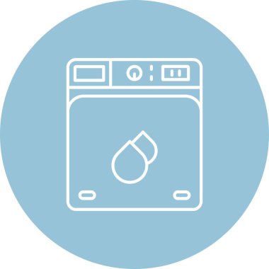 Çamaşır makinesi simgesi. Çamaşır makinesi vektör simgesi web için basit örnek