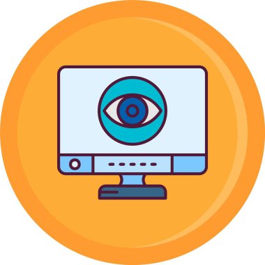 Bilgisayar. Web simgesi basit illüstrasyon