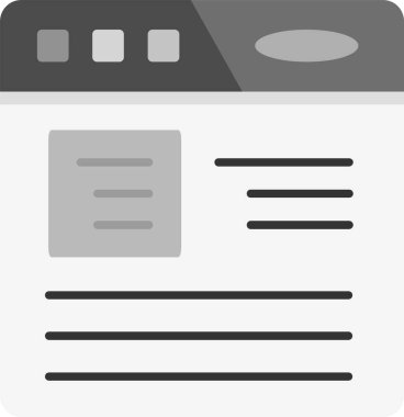 Gazete ikonu. Beyaz arkaplanda izole edilmiş vektör illüstrasyonu